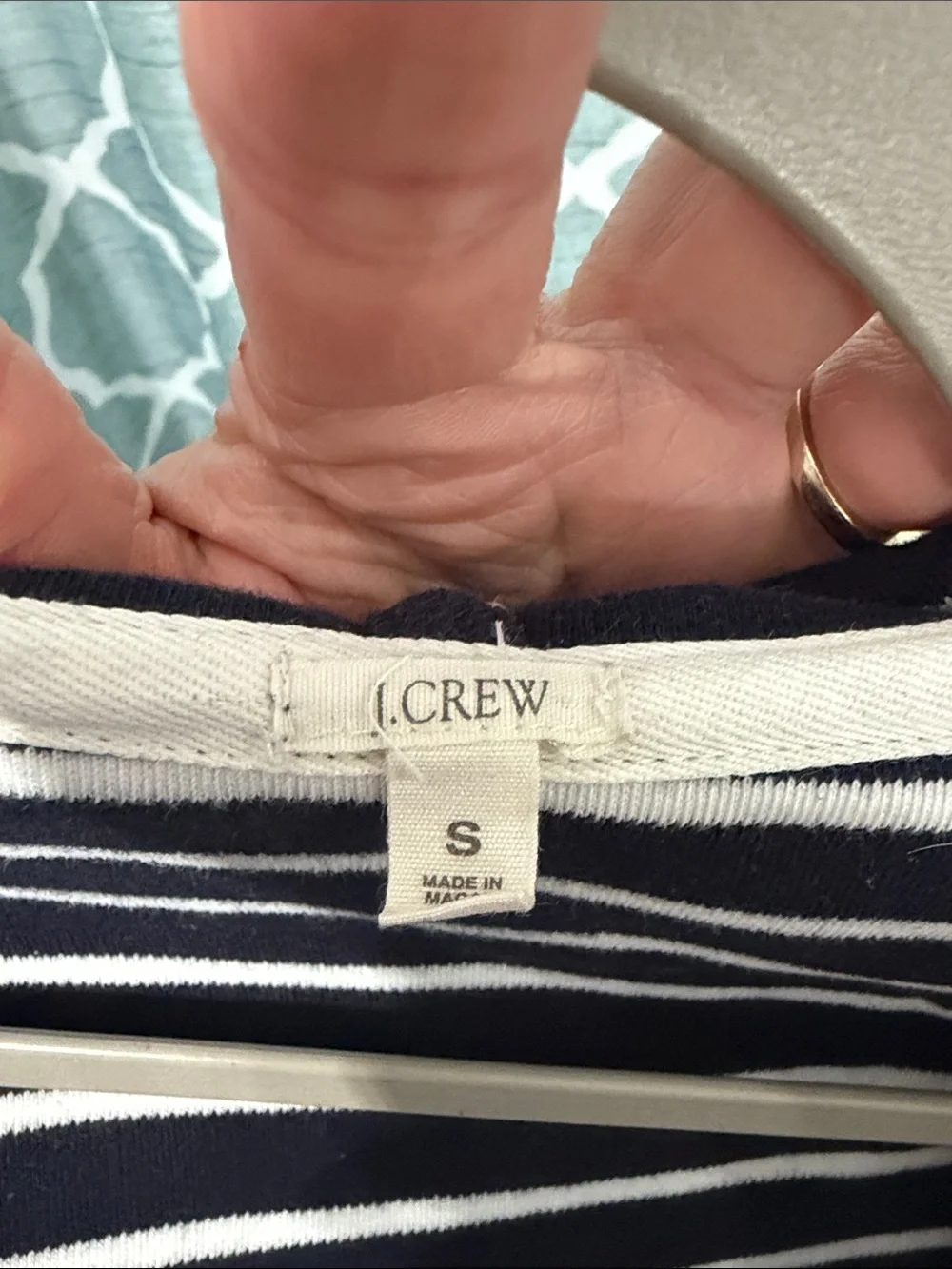 J. Crew Navy and White Striped Hooded Blazer